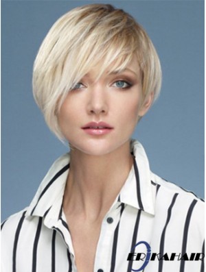 Capless Boycuts Short Straight 10 Zoll Platin Blonde Sassy Fashion Perücken