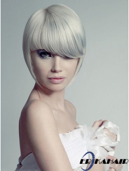 Capless Grey Short Straight 10 Zoll Frisuren Mode Perücken