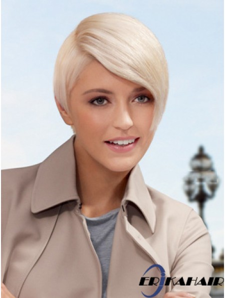 Lace Front Boycuts Short Straight 8  inchPlatinblonde Style Fashion Perücken