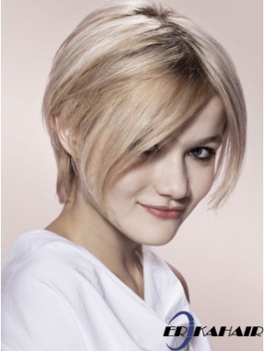 Capless Grey Short Straight 8  inchBlonde Mode Mode Perücken