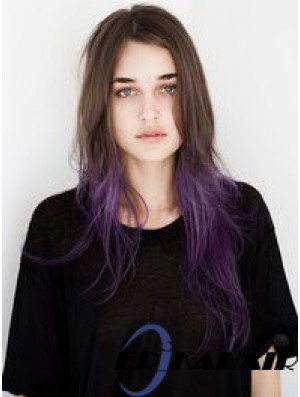 Designed Ombre / 2 Tone Long Wavy ohne Pony 24  inchHuman Lace Perücken