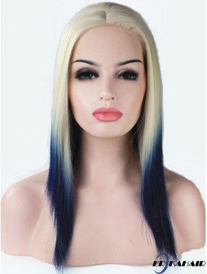 16  inchOmbre / 2 Tone Long ohne Pony Gerade modische Spitzenperücken