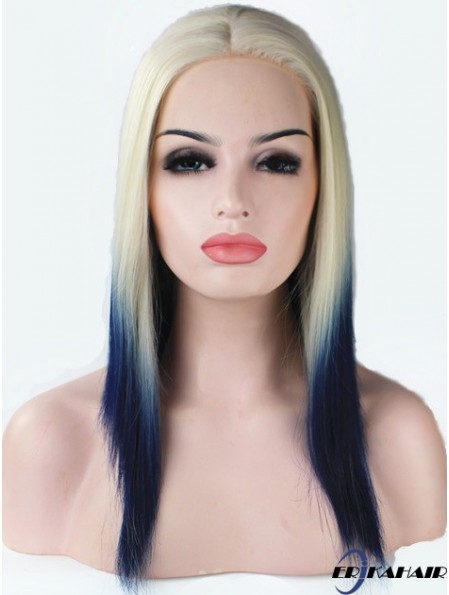 16  inchOmbre / 2 Tone Long ohne Pony Gerade modische Spitzenperücken