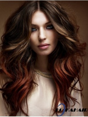 Beste Ombre / 2 Tone Long Wavy Layered 20  inchHuman Lace Perücken
