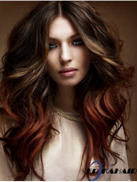 Beste Ombre / 2 Tone Long Wavy Layered 20  inchHuman Lace Perücken