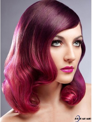 Top Ombre / 2 Tone Long Wavy ohne Pony 20  inchHuman Lace Perücken