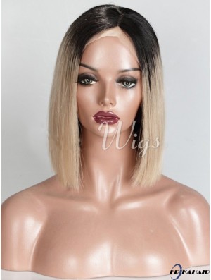 Kinnlänge Ombre / 2 Tone Straight Bobs Unglaubliche Afroamerikaner Perücken
