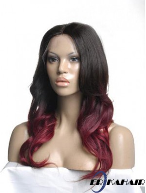Long Ombre / 2 Tone Wavy ohne Pony Gute Afroamerikaner Perücken