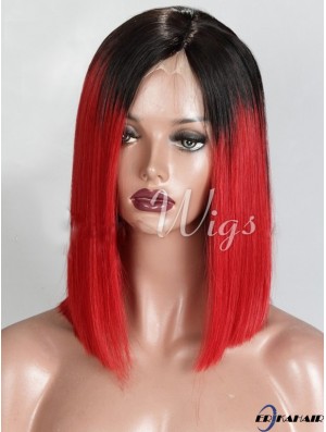 Kinnlänge Ombre / 2 Tone Straight Bobs Discount Afroamerikaner Perücken