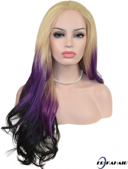 22  inchOmbre / 2 Tone Long ohne Pony Wellige Great Lace Perücken
