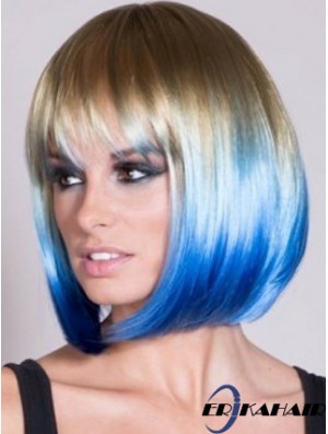 Kinnlänge gerade mit Pony Lace Front 22  inchBeliebte schwarze Frauen Perücken