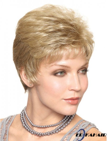Cropped Straight Capless Boycuts 6  inchTrendy Synthetic Perücken