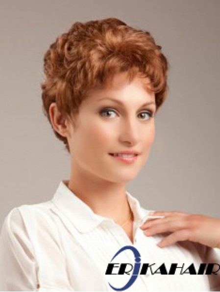 Wellige Auburn Sleek Cropped Classic Perücken