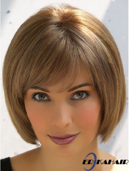 Trendy Brown Remy Echthaar Glattes Haar Perücken Online