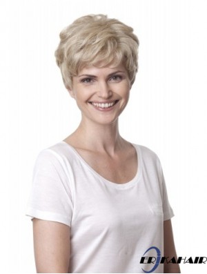 Blonde Curly Short Layered 100% handgebundenes billiges Haar Online