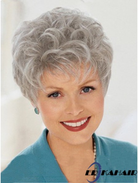 Discount Perücken mit Capless Grey Cut Wavy Style Short Length