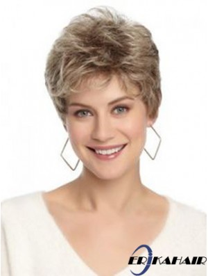 Lace Front Wavy Layered Short 8 Zoll Frisuren Menschenhaar Perücken