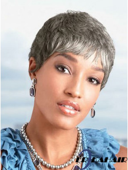 Ladies Grey Perücken Kinnlänge Straight Style Grey Cut