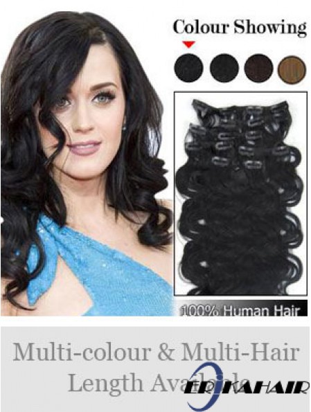 Online Black Wavy Remy Echthaarspange in Haarverlängerungen