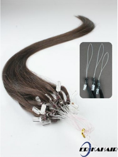 Exquisite Brown Straight Micro Loop Ring Haarverlängerungen