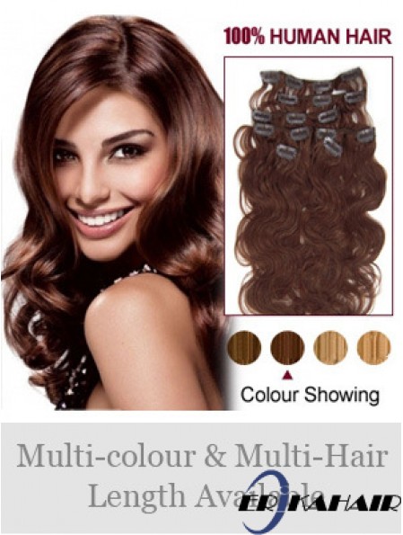 Online Auburn Wavy Remy Echthaarspange in Haarverlängerungen
