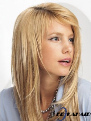 Trendy Blonde Straight Synthetic Clip in Haarverlängerungen