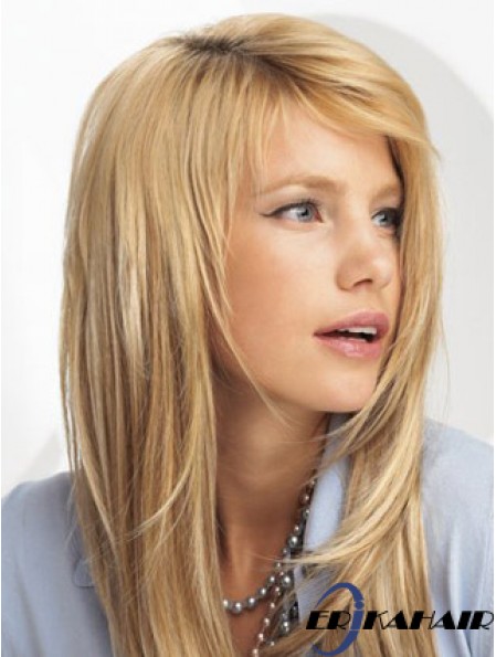 Trendy Blonde Straight Synthetic Clip in Haarverlängerungen