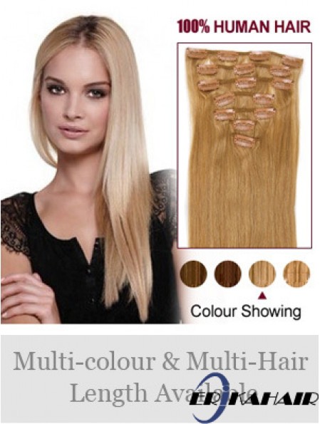 Top Blonde Straight Remy Echthaarspange in Haarverlängerungen