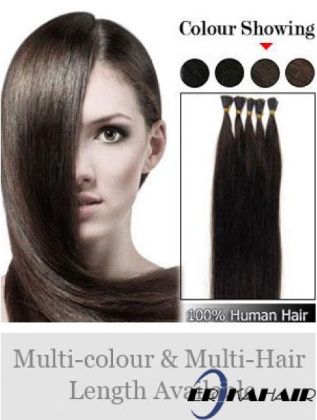 Brown Straight Stick / I Tip Haarverlängerungen