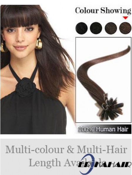 Brown Straight Hochwertige Haarverlängerungen mit Nagel / U-Spitze