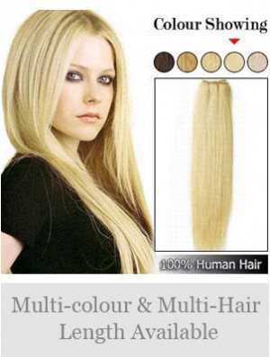 Straight Remy Echthaar Blond Great Weft Extensions