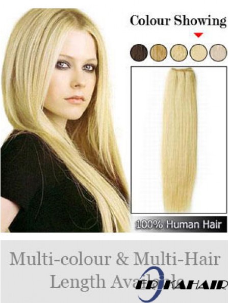 Straight Remy Echthaar Blond Great Weft Extensions