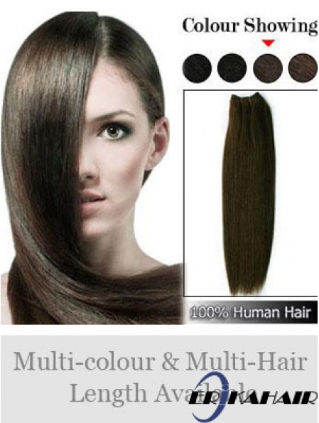 Straight Remy Menschenhaar Brown Soft Weft Extensions