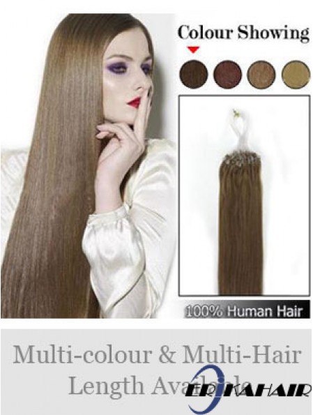 Fabulous Brown Straight Micro Loop Ring Haarverlängerungen