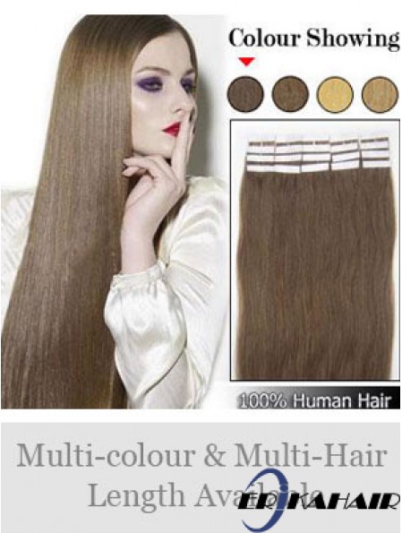 Brown Straight Convenient Remy Echthaarband in Haarverlängerungen