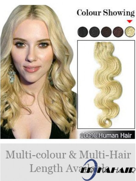 Welliges Remy Echthaar Blond Modische Schussverlängerungen