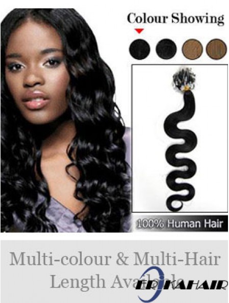 Top Black Wavy Micro Loop Ring Haarverlängerungen