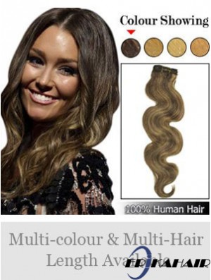 Schussverlängerungen mit Remy Wavy Style Brown Farbe