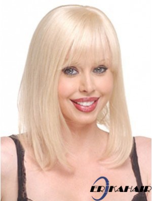 14 Zoll Günstige gerade blonde blonde Echthaar Haarteile