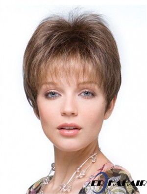 Falls Haarteile Straight Style Brown Farbe abgeschnitten Länge