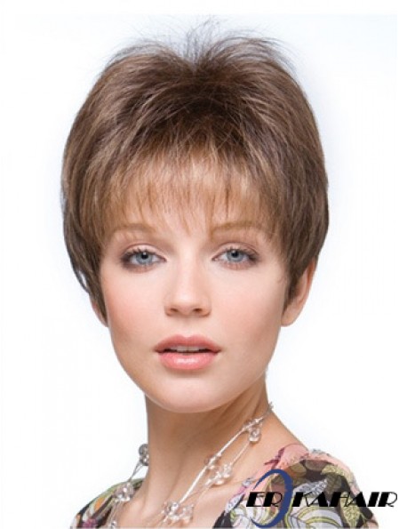 Falls Haarteile Straight Style Brown Farbe abgeschnitten Länge