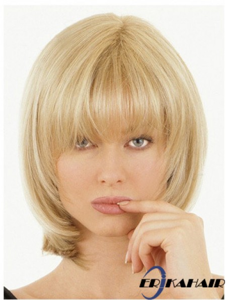 Halbe Perücken mit Remy Straight Style Blonde Farbe
