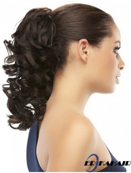 Clip On Pferdeschwanz Braun Farbe Curly Style Mit Synthetik