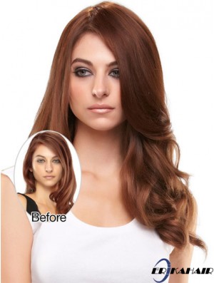 Sassy Auburn Wavy Remy Echthaarspange in Haarteilen