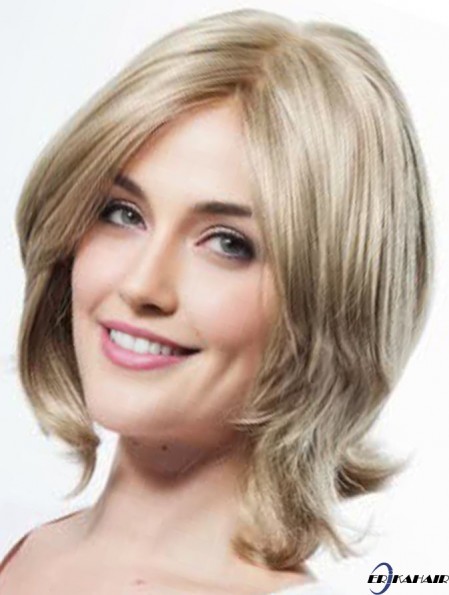 Schulterlange geschichtete 12 Zoll gewellte blonde blonde Perücken